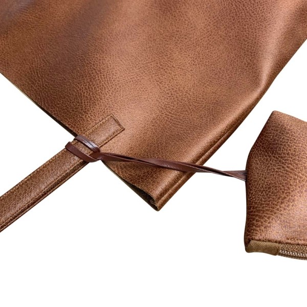 Nahaufnahme Shopper Handtasche Schultertasche Leder Faserstoff Brauntöne Nachhaltig und Fair