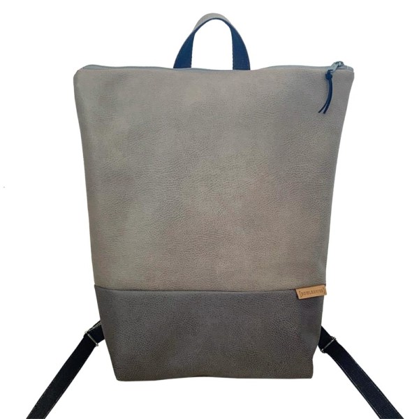 Nachhaltiger Rucksack Grautöne Frontalansicht