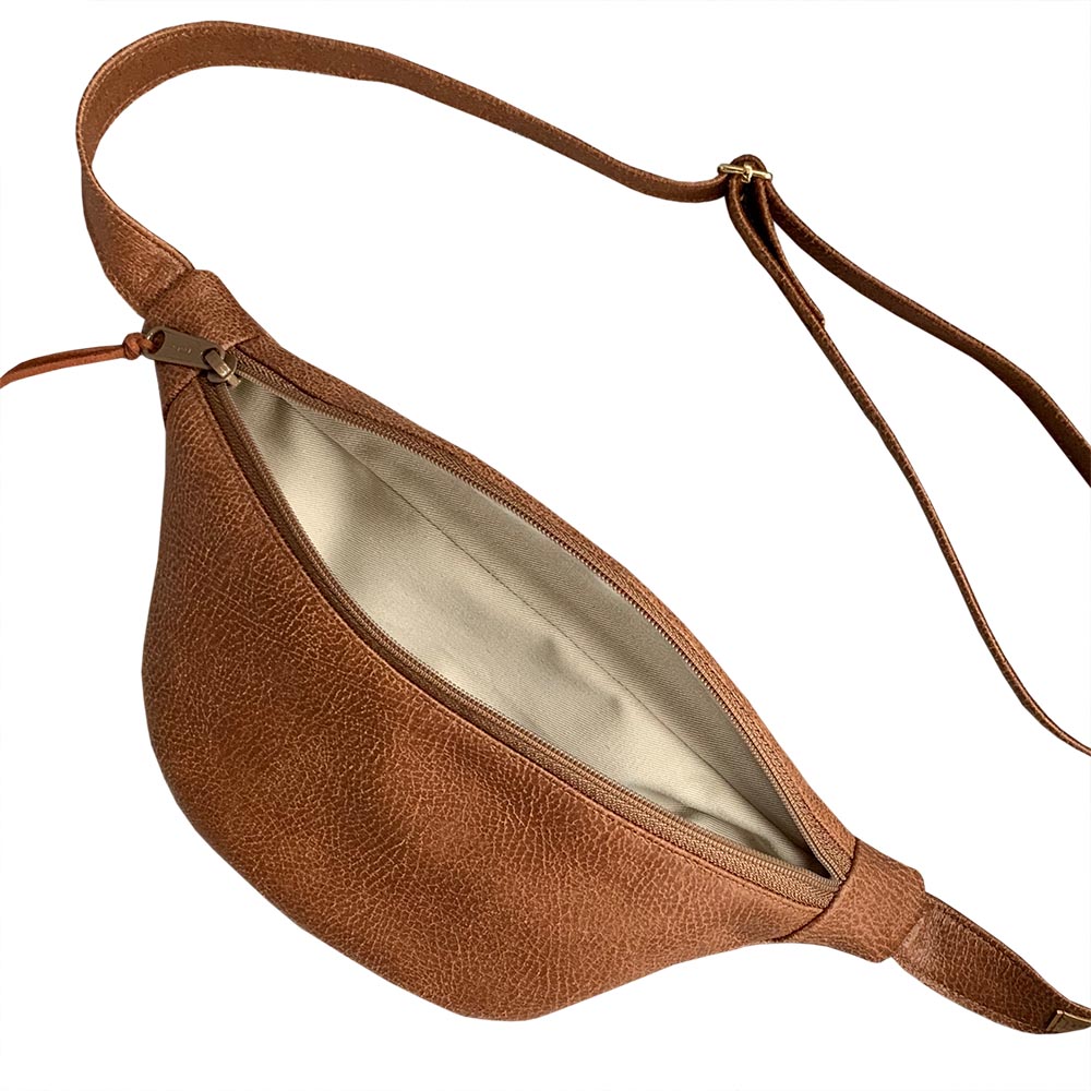 Bauchtasche, Wildleder, Cognac -  - concept store