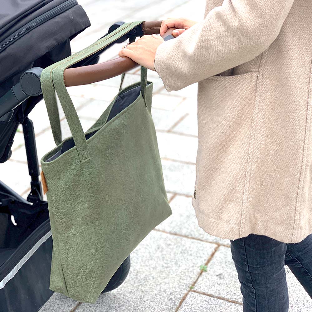 Mom Bag, Großer Shopper, Strandtasche, Khaki